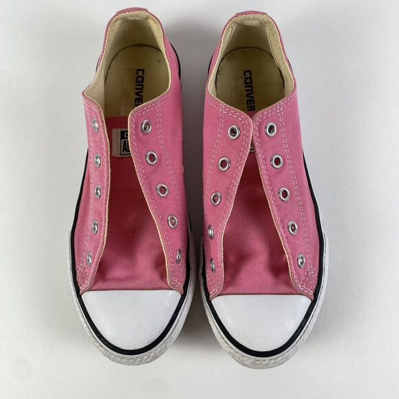 Converse All Star Canvas Sneakers Pink No Laces Youth Size 3 Pre-Owned - Picture 6 of 11